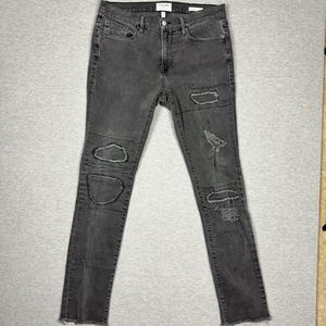 Frame Jeans Mens Size 31 Black Distressed Denim W31xL31.5 Skinny